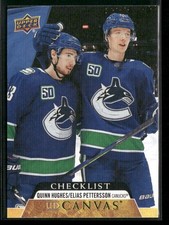 2020-21 Upper Deck - Ud Canvas Checklist Elias Pettersson, Quinn Hughes #C90