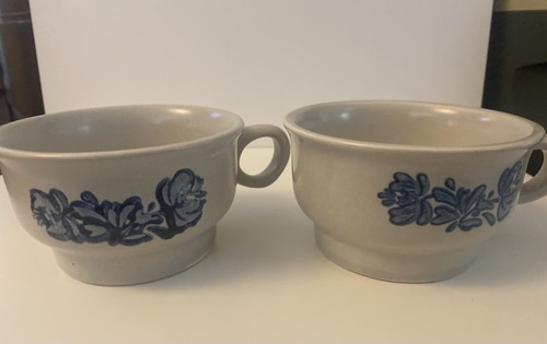 Vtg Pfaltzgraff Blue Yorktowne Coffee Soup Tea Mugs Cups SET OF 4 Flat No Saucer - Picture 14 of 15