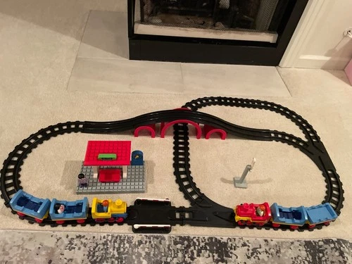 Gently Used! Vintage Playmobil 1-2-3 Train Track Play Set W/ Original Box #6905