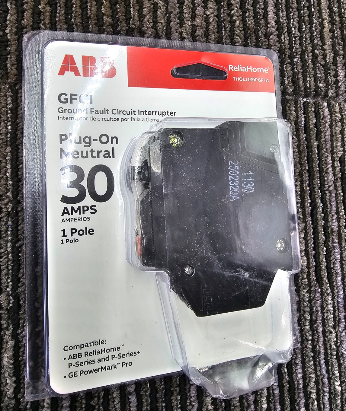 ABB THQ1130PGFTA 30 Amp 1-Pole Ground Fault Plug-On Circuit Breaker ...