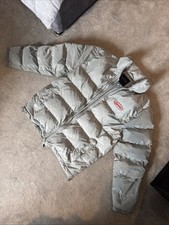 Trapstar Hyperdrive Puffer Jacket Light Grey Red Mens Siz M/S Padded Winter Coat