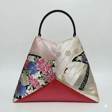 Obi Remake Bag One-Of-A-Kind Silk Triangular Handbag Formal Pre-Owned K
