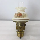 Quoizel Abigail Adams Milk Glass Wall Sconce Lamp Brown Floral Colonial Vintage