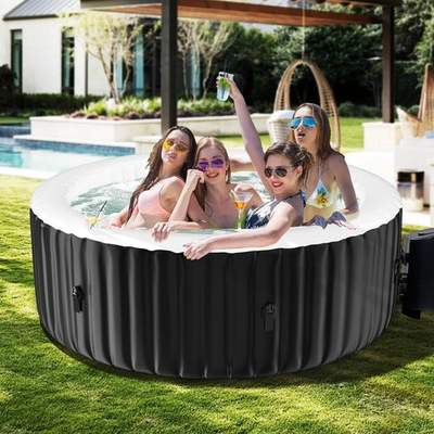 #ad #ad SLSY Inflatable Hot Tub Round Portable Hot Tub Spa with 120 Air Jets 71quot;Wx25quot; H $409.99