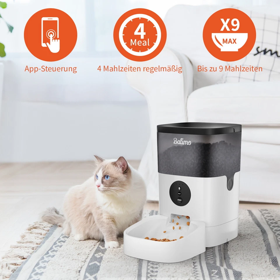 4L WIFI APP Automatischer Futterautomat Futterspender Katze Hunde mit Timer - Bild 2 von 4