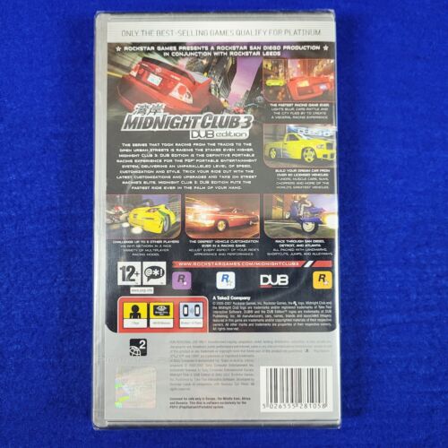 psp MIDNIGHT CLUB 3 DUB Edition NEW & SEALED Works On US Consoles REGION FREE - Picture 2 of 4