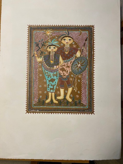 Original Art by Raya ,Acylic on  Archival Paper, 12 x 18 image size