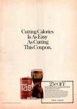 PRINT AD 1981 Tab Sugar Free Diet Cola w Vintage Coupon Coca Cola 1 Calorie 8x11