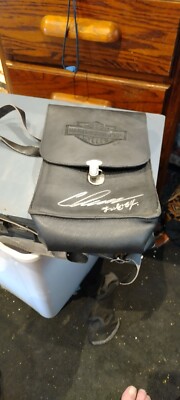 Signed Vintage Harley Davidson Leather Backpack, Genuine 