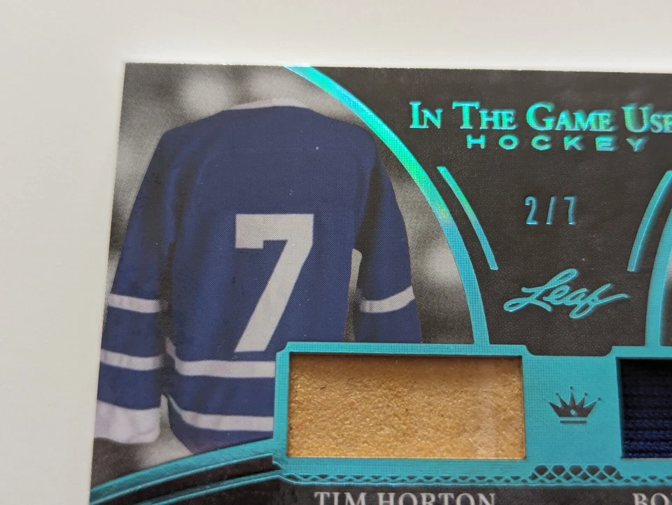 🔥#/7 CAMISETA BORJE SALMING TIM HORTON DOBLE RELIQUIA 2020-21 HOJA EN JUEGO USADA ITG🔥 Foto 4 de 4