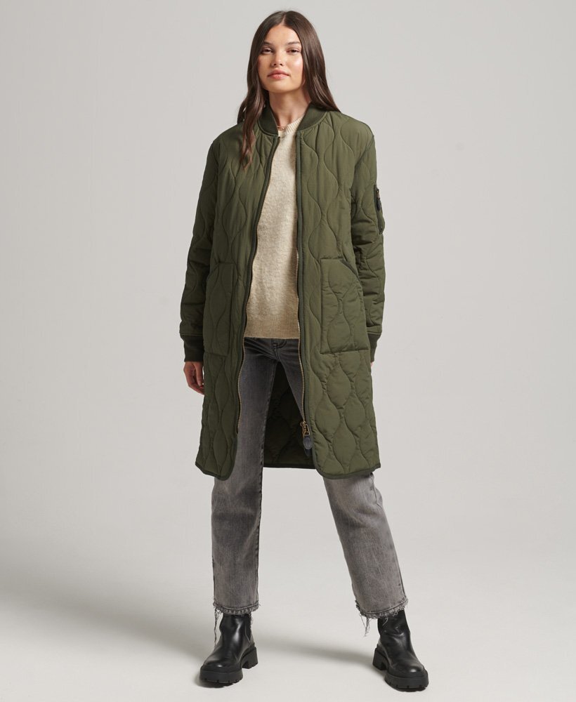 Superdry Womens Longline Quilted Liner Jacket eBay
