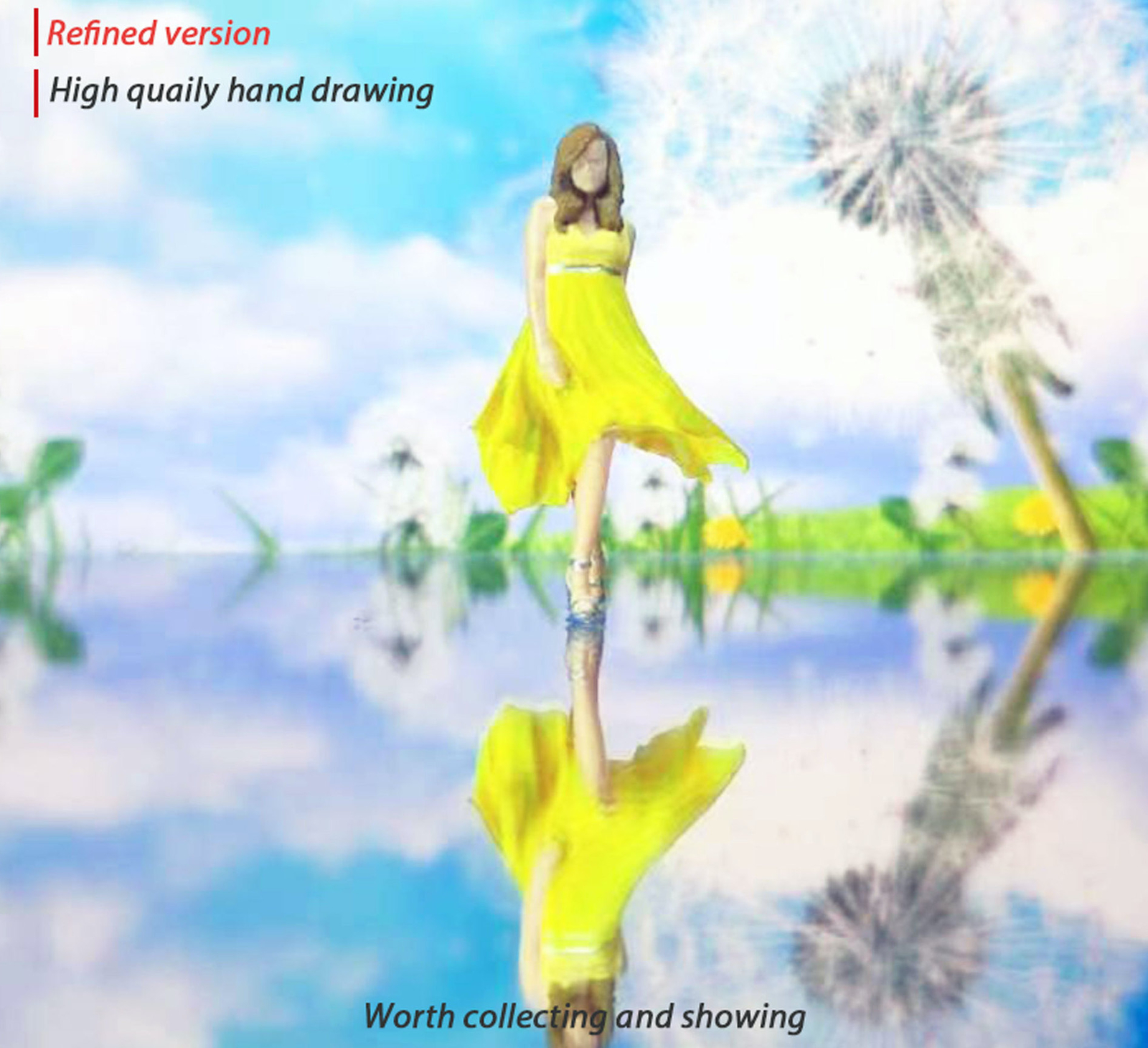 EY 1:64 Painted Lady Figure with Flowing Skirt Diorama Model