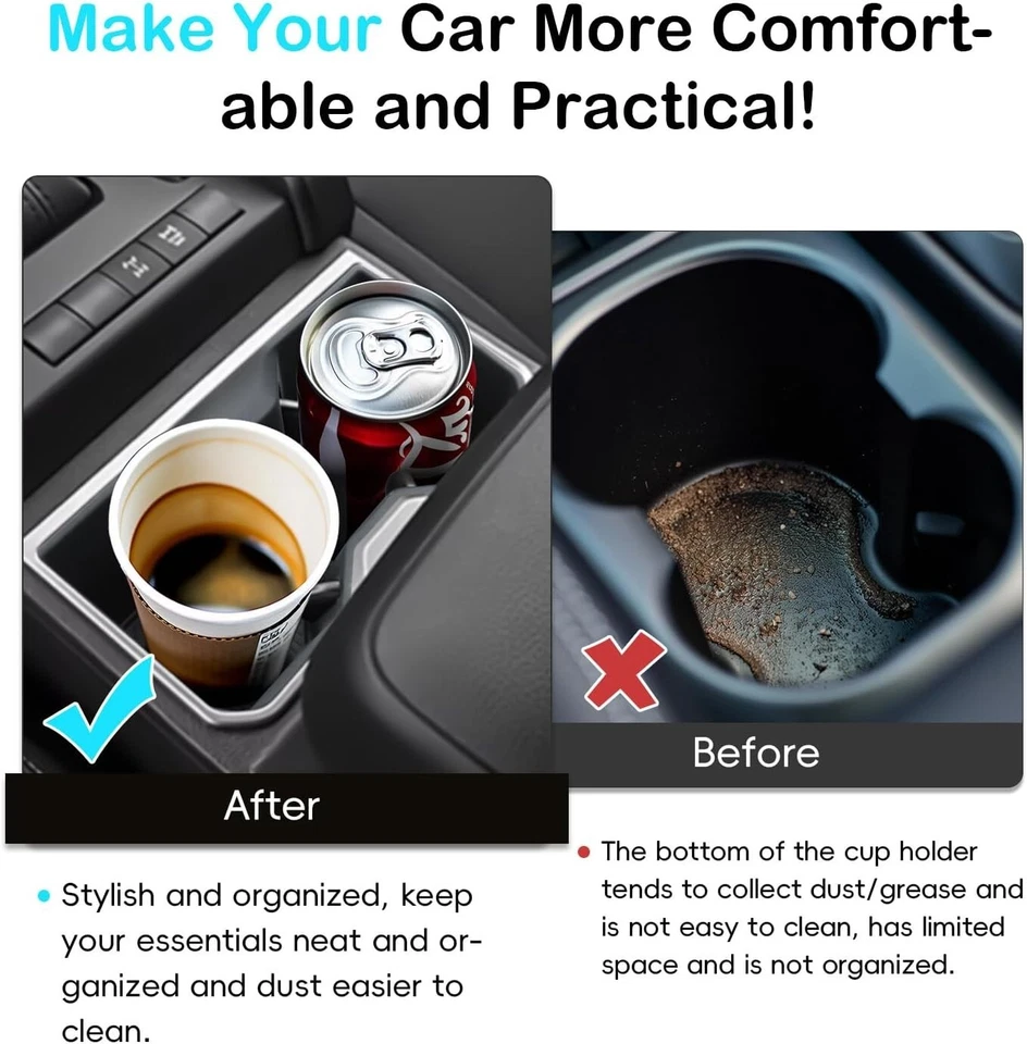 Auovo para Toyota Tacoma 2024 2025 Accesorios Consola Central Portavasos Insertos Foto 2 de 4