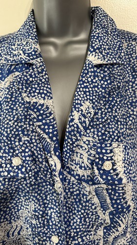 Escada by Margaretha Ley cotton graphic pattern shirt blouse size 38 12 - Picture 2 of 18
