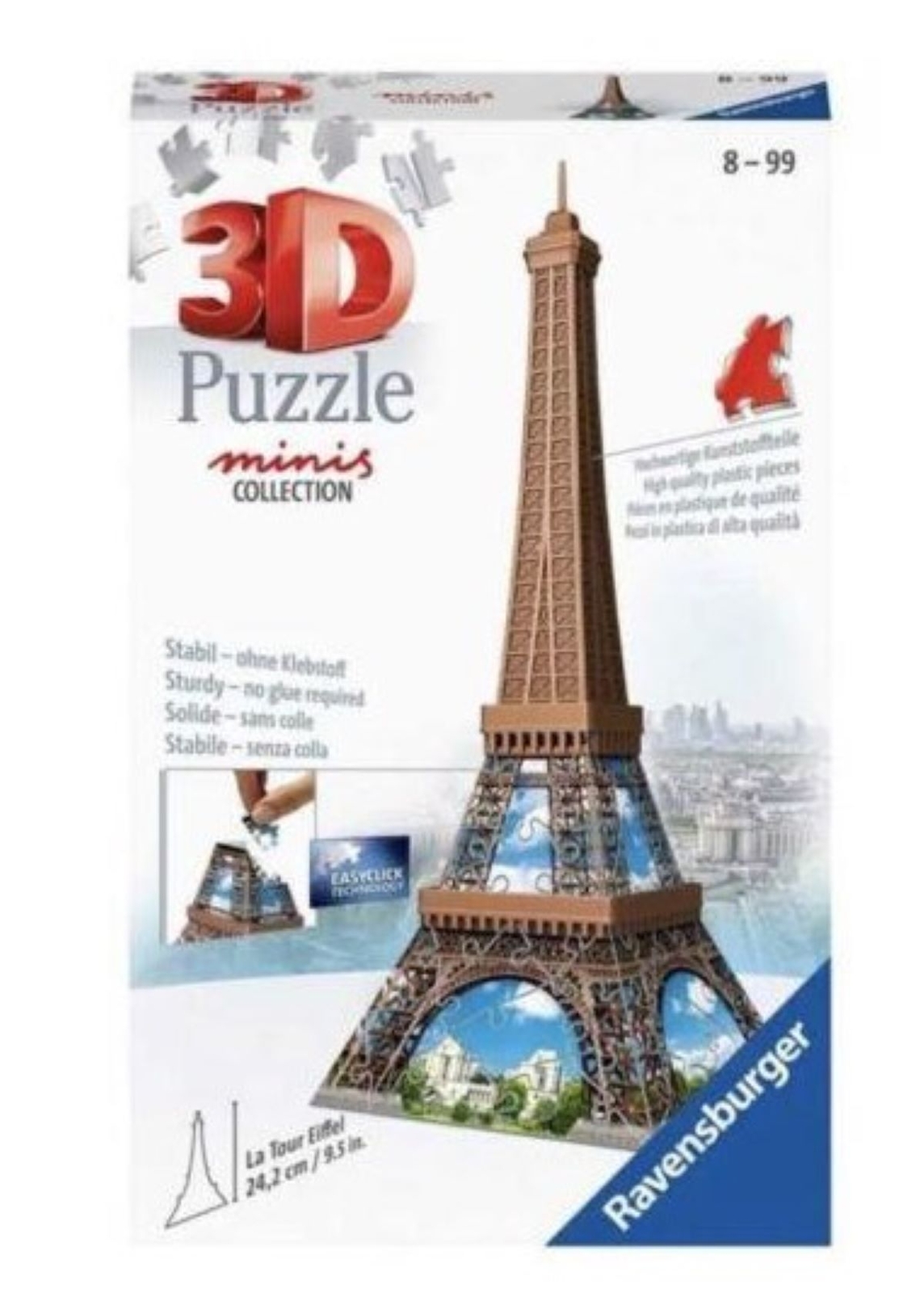 Ravensburger - 3D Puzzle Mini Tour Eiffel, 54 Pezzi, 8 Anni