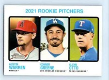 2022 Topps Heritage Austin Warren/Conner Greene/Glenn Otto Rookie Los Angeles