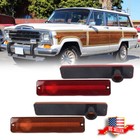 4X Amber Front & Red Rear Side Markers Corner Parking Lights For Jeep J Series