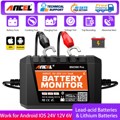 ANCEL BM300 PRO Car Battery Monitor   Battery Tester 12V 24V 6V Voltage Test