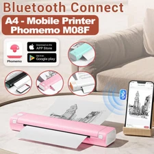 Portable Wireless A4 Bluetooth Thermal Printer for Travel Phomemo M08F LOT