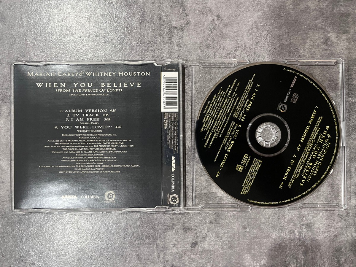 Mariah Carey & Whitney Houston When You Believe Single CD (1998