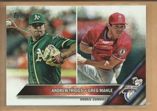 Andrew Triggs RC 2016 Topps Update Rookie Card # US63 Greg Mahle Angels A's
