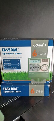ORBIT EAST DIAL 6 STATION SPRINKLER TIMER #57596 WITH EASY SET LOGIC