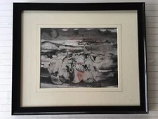 Steric Abstract Etching Print, Signed & Framed, 12" x 9" (Image), 20" x 16 1/2"