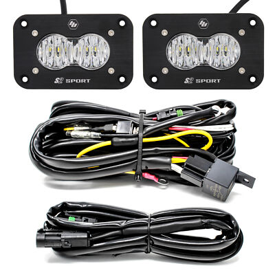 Baja Designs LED Work Light Clear Lens Wide Cornering Pattern Flush Mount Kit S2