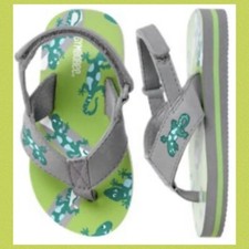 NWT Boys Infant 03-04 Gymboree  SWIM SHOPPE  Green/Gray GECKO LIZARD SANDALS