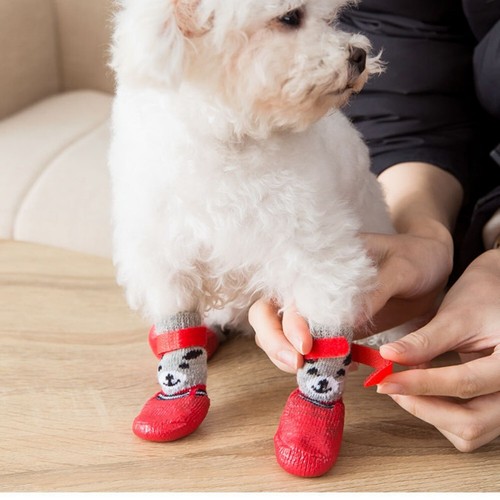 4PCS Waterproof Non-Slip Pet Dog Shoes Puppy Rain Snow Walk Boots Socks - Picture 7 of 13