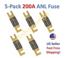 5-Pack Gold Plated 200 Amp 200A Car Stereo Audio ANL Blade Fuse Power Wire NEW