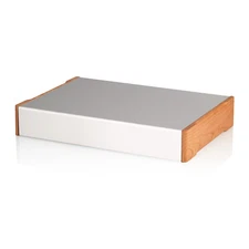 Aluminum Chassis Amplifier Case Wooden Side Panel Box Enclosure DIY House Silver