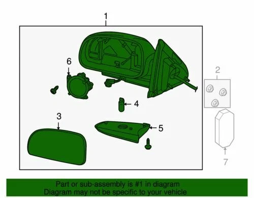Conjunto de espejo retrovisor delantero izquierdo Buick Rainier genuino GM 2004-2007 15789756 Foto 2 de 2
