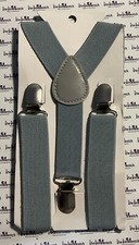 Unbranded Toddler Blue/Gray Adjustable Clip-On Suspenders BRAND NEW