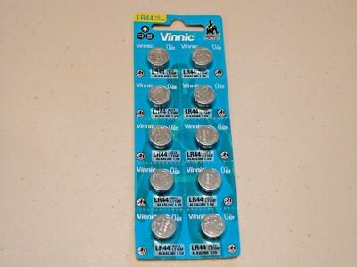 10 pc Vinnic L1154  A76 GPA76 LR44 AG13 LR44 L1154F SR44 alkaline  battery