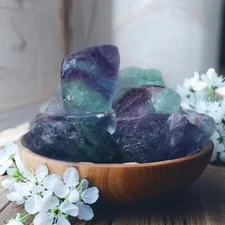 6Pcs Raw Rough Rainbow Fluorite Chunks Healing Crystal Mineral Specimens Gift