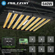PHLIZON FD6500 640W Foldable LED Growth Compact Grow Light Bar Full Spectrum