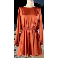 NWT New $180 Anthropologie Caballero Longsleeve Rust Mini Dress M