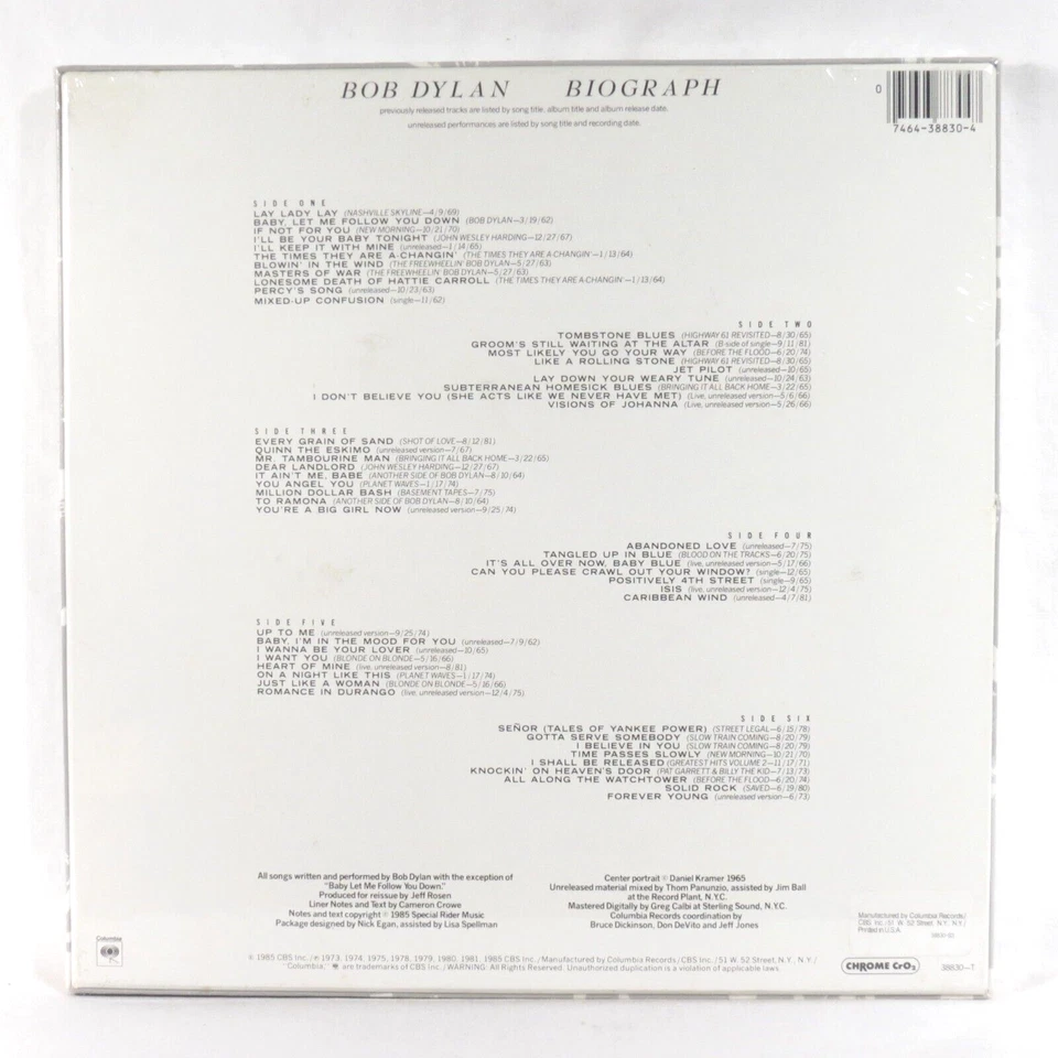 BOB DYLAN ‎– Bootleg Vol. 1-3 (Rare Unreleased)  1st US  3 x CS box  SEALED - Image 2 of 2