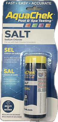 #ad AQUACHECK POOL SALT TESTING STRIPS $15.50