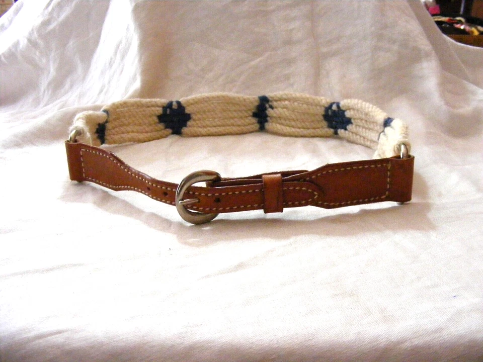 Cinturón vaquera vintage tejido cuerda estilo concho extremos de cuero para mujer 35 Foto 2 de 4