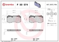 Brembo Bremsbelagsatz Scheibenbremse Prime P 50 074 FüR Mercedes CLS C219 Klasse