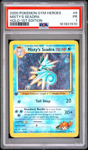 Misty's Seadra (1st Edition) graded PSA 1 for sale on eBay