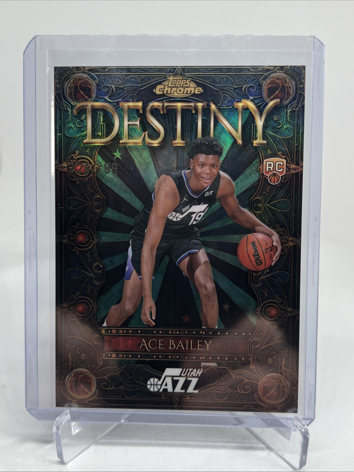 2025-26 Topps Chrome Destiny Aqua Refractor /199 Ace Bailey