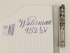 Waterman 452 1/2V Sterling Filigree Overlay Pen 14k Stub Flexible Nib Restored %