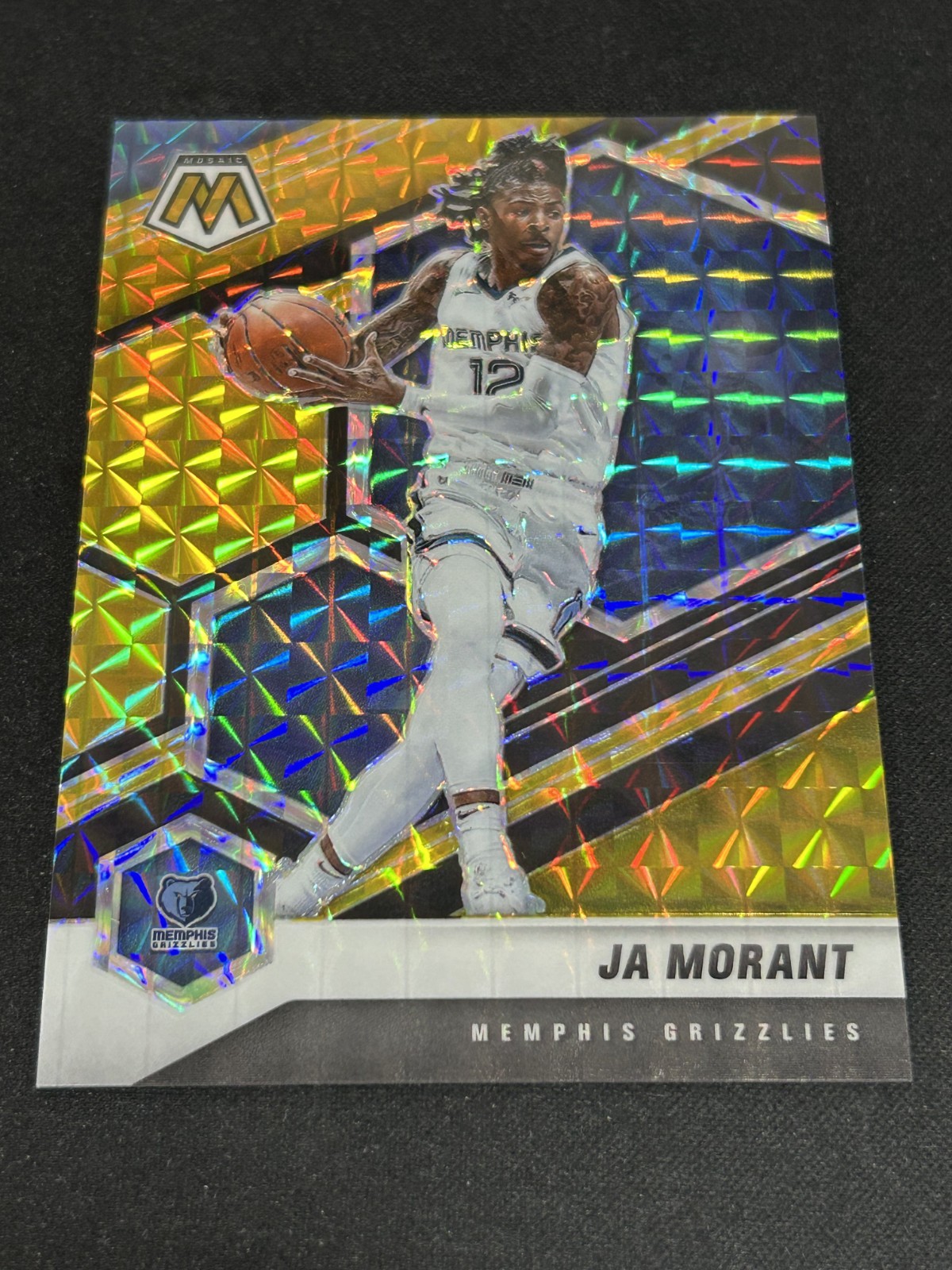 2020-21 Panini Mosaic Ja Morant #40 Choice Black GOLD Prizm #’d 1/8 SSP