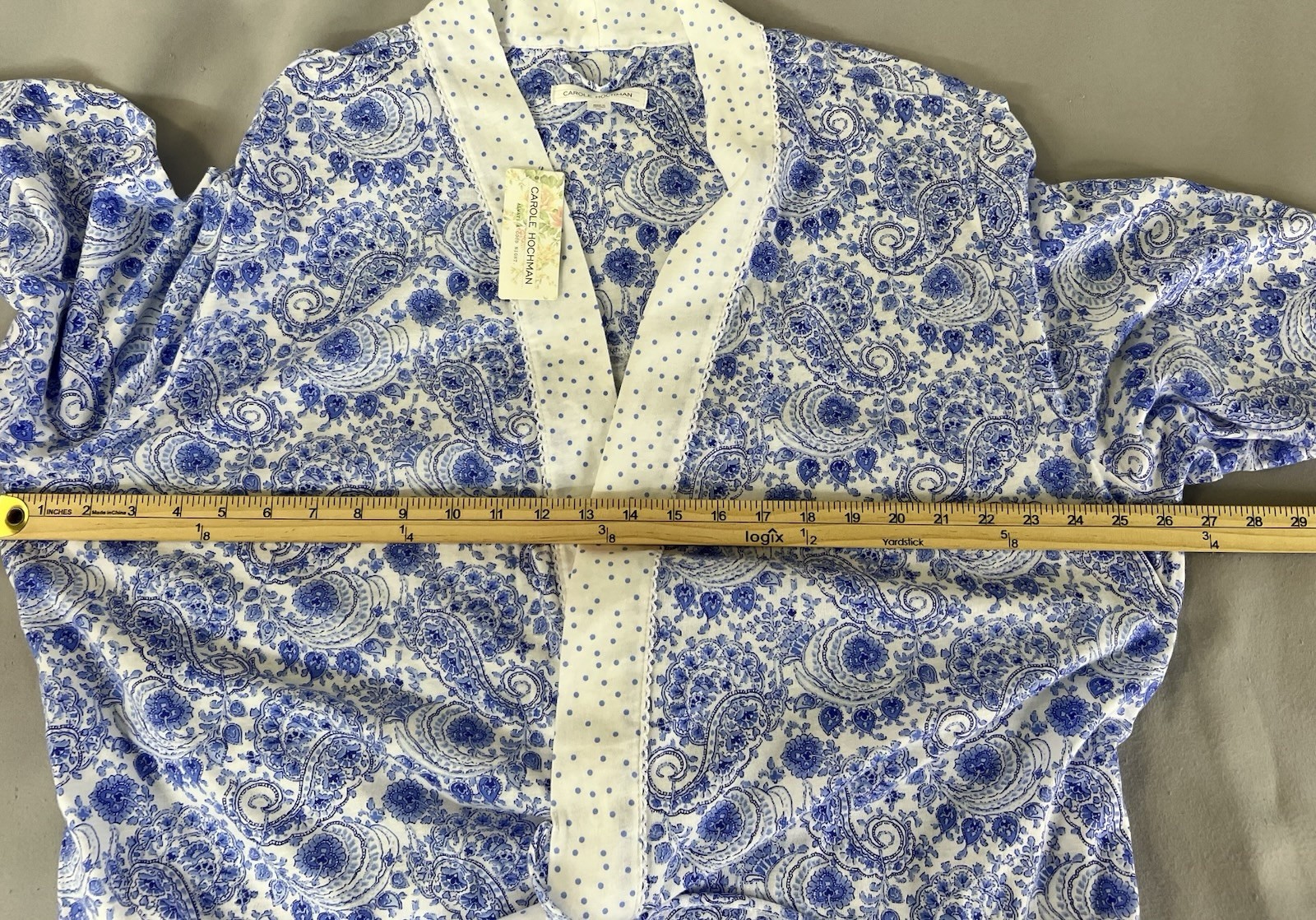 Carole Hochman 2 piece Robe & Gown Set Sz XL Floral Polka Dot Cottage Core New