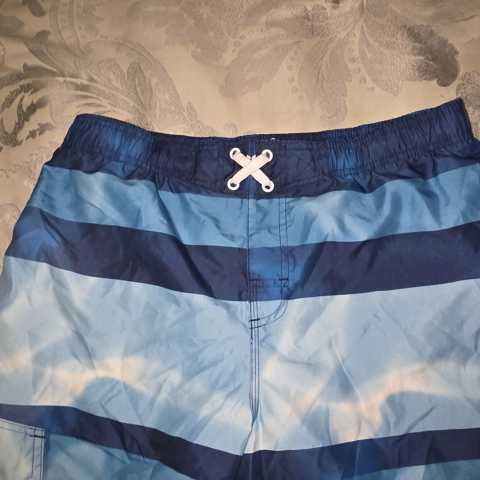 Pantalones Cortos de Tablero Ocean Pacific Azul Rayas Forrados Niños XL (14-16) Foto 4 de 4