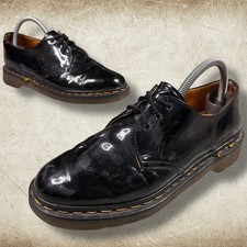 Vintage Dr Martens Shoes Size 8 US UK 5.5 1461 Plain Welt Patent Leather Black