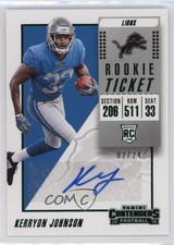 2018 Panini Contenders Rookie Ticket RPS Red Zone Kerryon Johnson #117 Auto 1u6